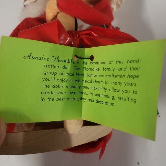 Christmas VTG 1963 Annalee Doll Mr. and Mrs. Claus in a Rocking Chair - Picture 8 of 9